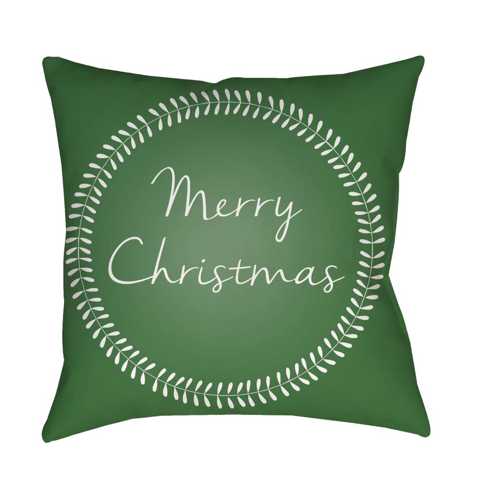 Livabliss HDY074-1818 Merry Christmas II HDY-074 18"L x 18"W Accent Pillow in Lunar Green