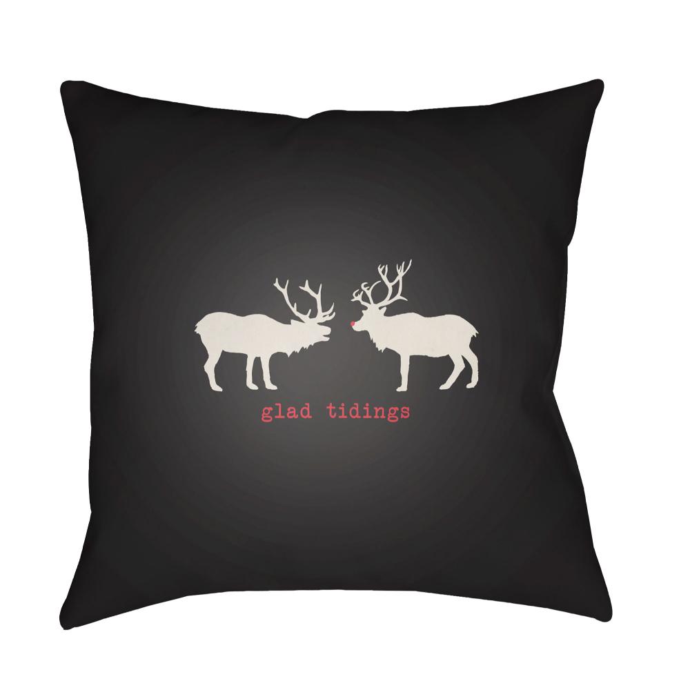 Livabliss HDY081-1818 Reindeer HDY-081 18"L x 18"W Accent Pillow in Onyx