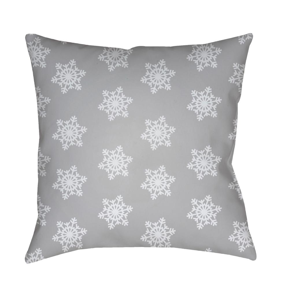 Livabliss HDY099-1818 Snowflakes HDY-099 18"L x 18"W Accent Pillow in Metallic - Silver