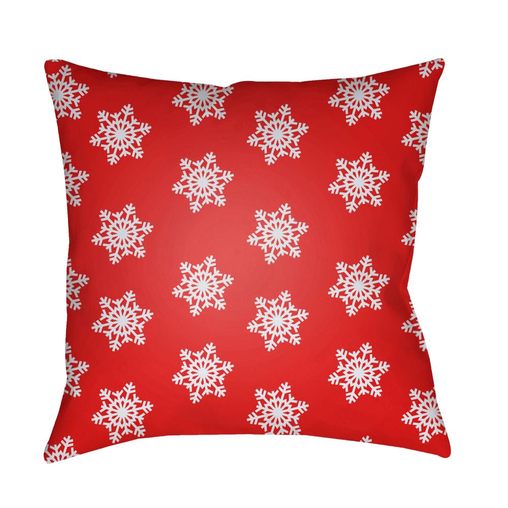 Livabliss HDY100-1818 Snowflakes HDY-100 18"L x 18"W Accent Pillow in Garnet