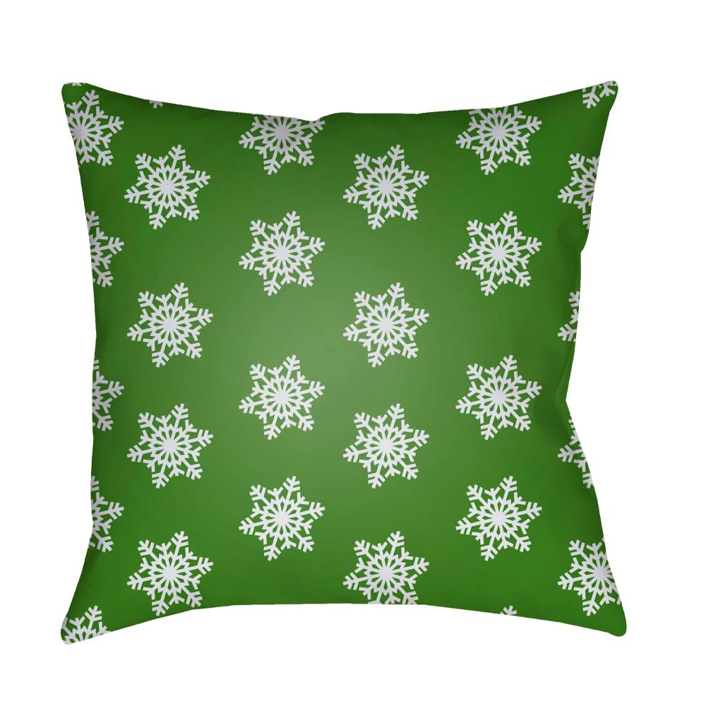 Livabliss HDY101-1818 Snowflakes HDY-101 18"L x 18"W Accent Pillow in Fern Green