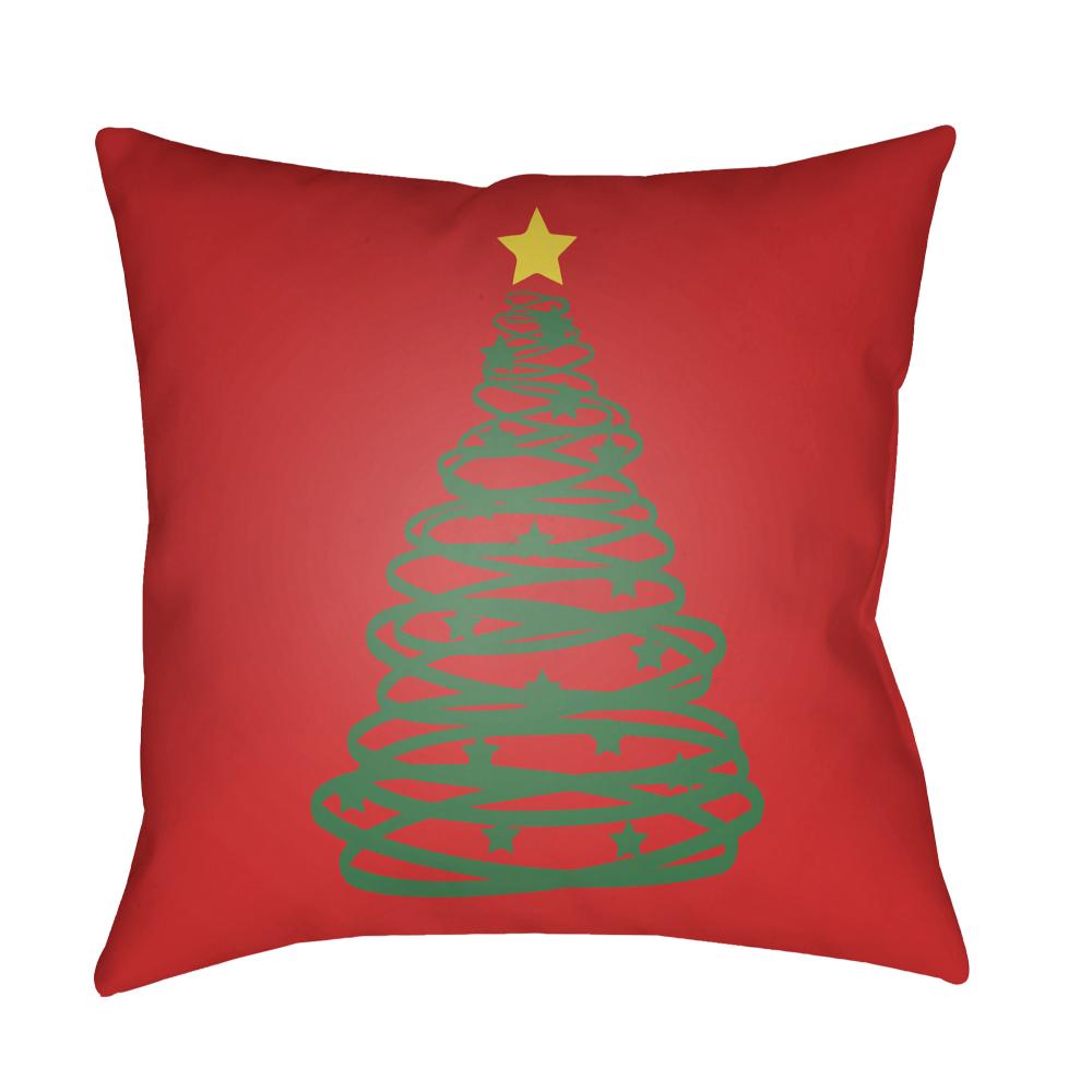 Livabliss HDY115-1818 Christmas Tree HDY-115 18"L x 18"W Accent Pillow Garnet, Ivory, Brick, Clay, Nickel