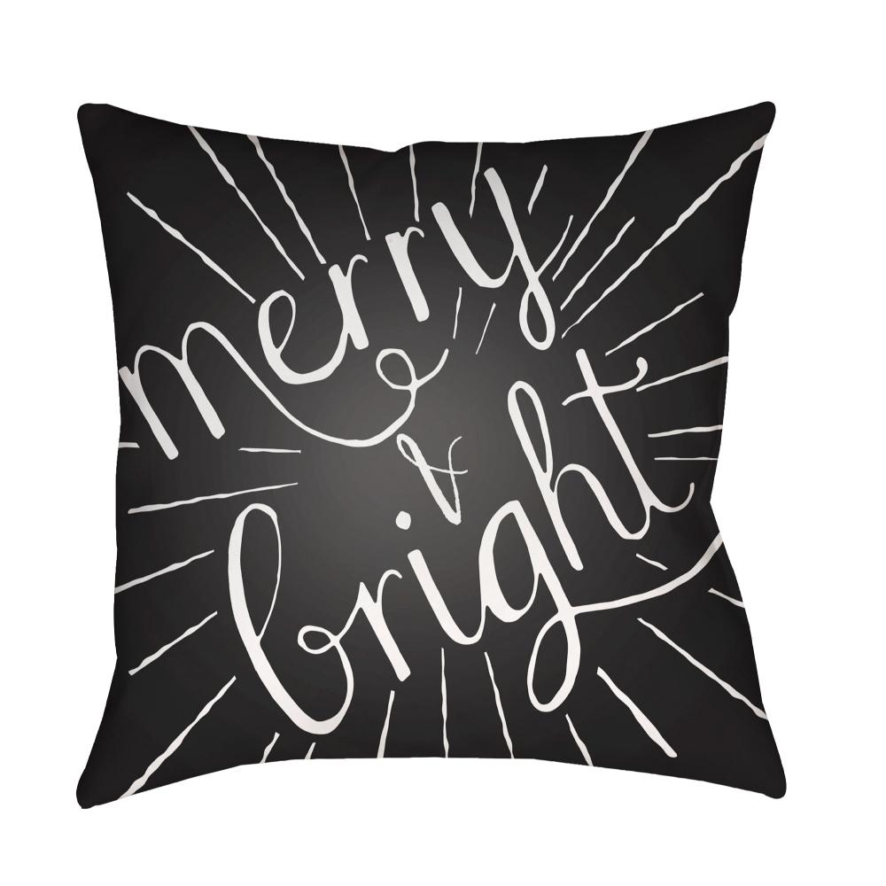 Livabliss HDY120-1818 Merry and Bright HDY-120 18"L x 18"W Accent Pillow in Black