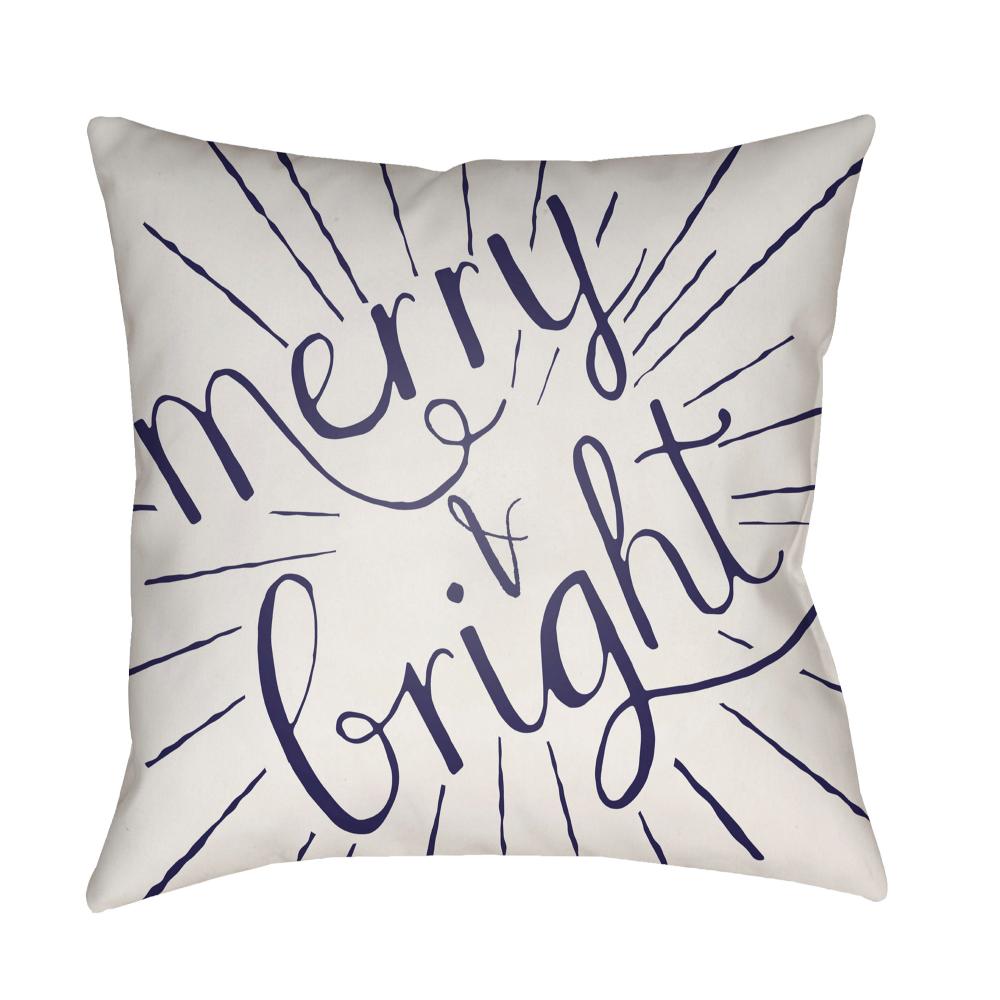 Livabliss HDY122-1818 Merry and Bright HDY-122 18"L x 18"W Accent Pillow in Light Silver