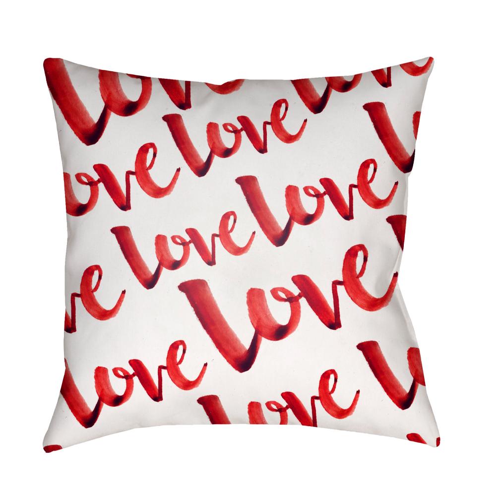 Livabliss HEART002-1818 Love HEART-002 18"L x 18"W Accent Pillow in Off-White