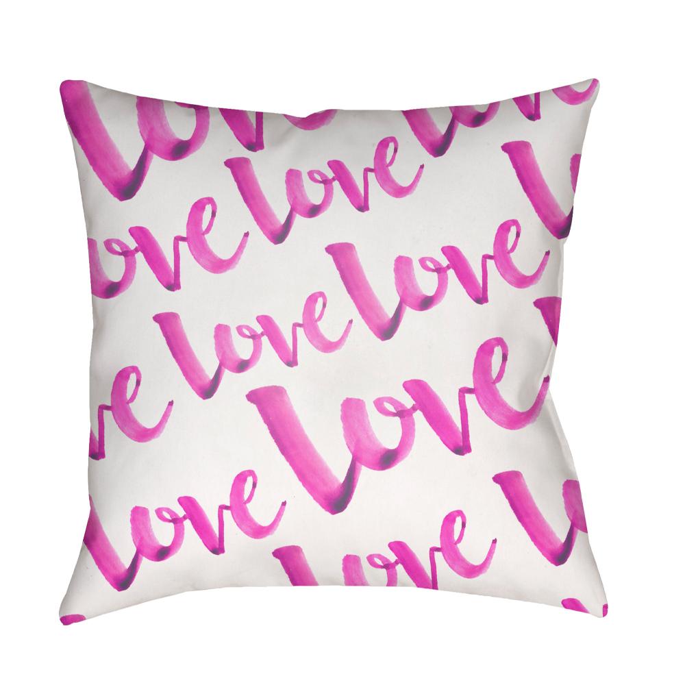Livabliss HEART003-1818 Love HEART-003 18"L x 18"W Accent Pillow in Off-White