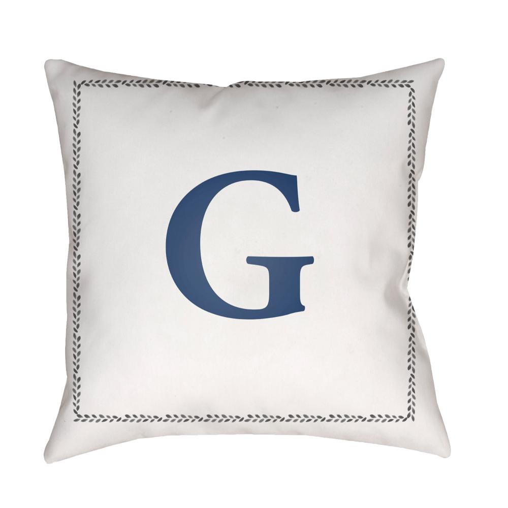 Livabliss INT007-1818 Initials INT-007 18"L x 18"W Accent Pillow Off-White, Light Silver, Charcoal