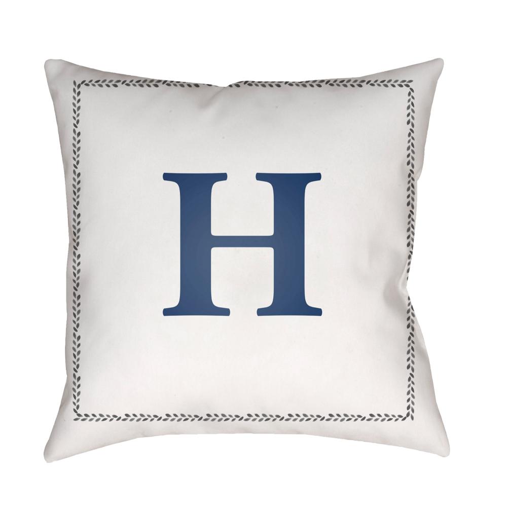Livabliss INT008-1818 Initials INT-008 18"L x 18"W Accent Pillow Off-White, Light Silver, Pale Slate, Charcoal