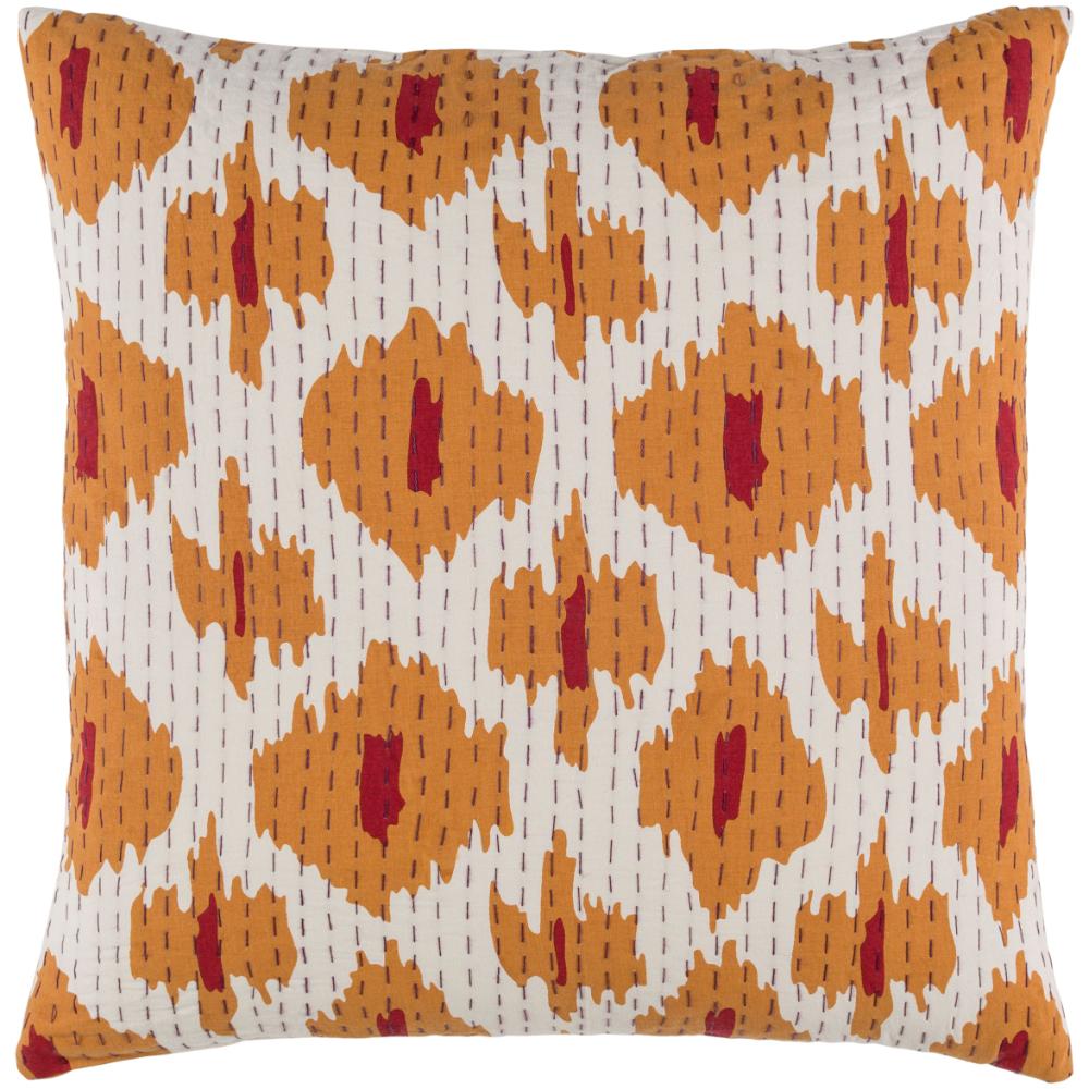 Livabliss KTH003-2222 Kantha KTH-003 22"L x 22"W Accent Pillow in Red