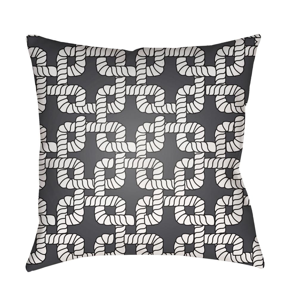 Livabliss LAKE008-1818 Rope II LAKE-008 18"L x 18"W Accent Pillow in Light Silver
