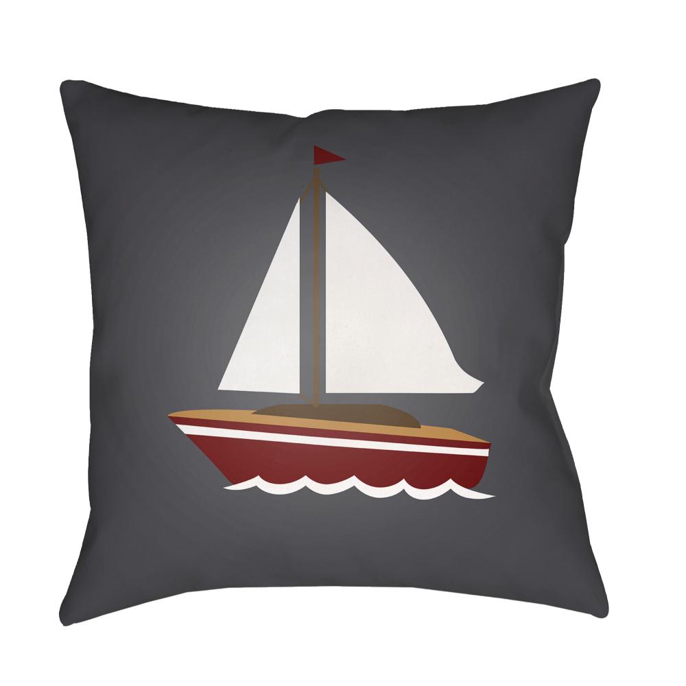 Livabliss LAKE010-1818 Sail LAKE-010 18"L x 18"W Accent Pillow in Steel Grey