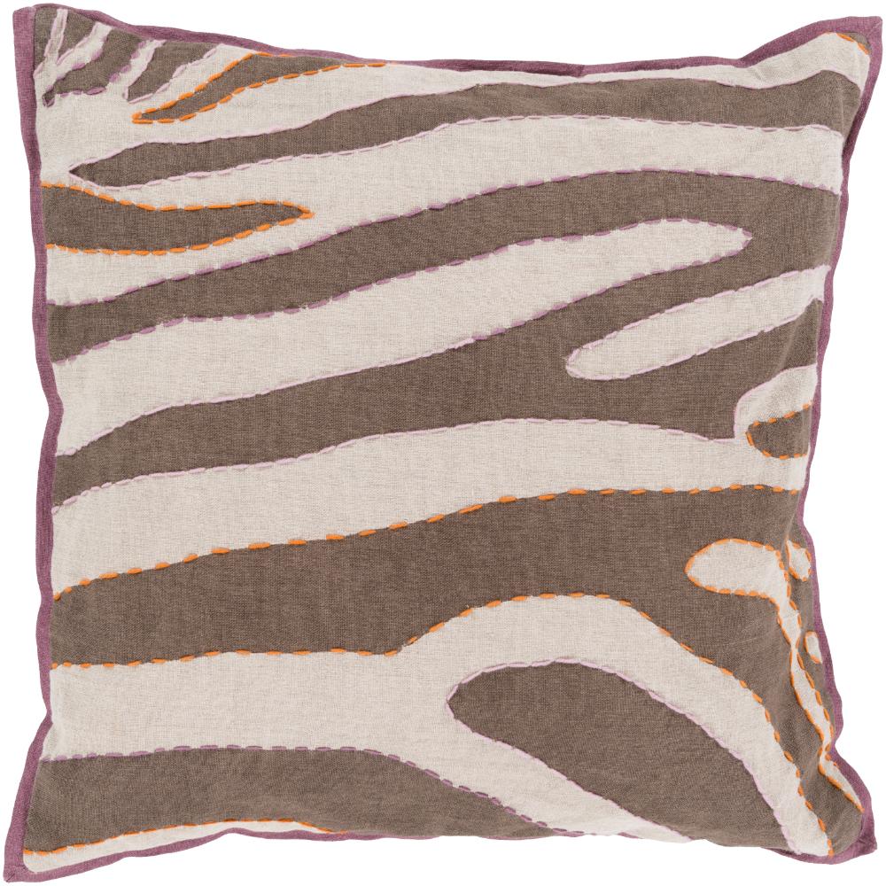 Livabliss LD039-1818 Zebra LD-039 18"L x 18"W Accent Pillow in Orange