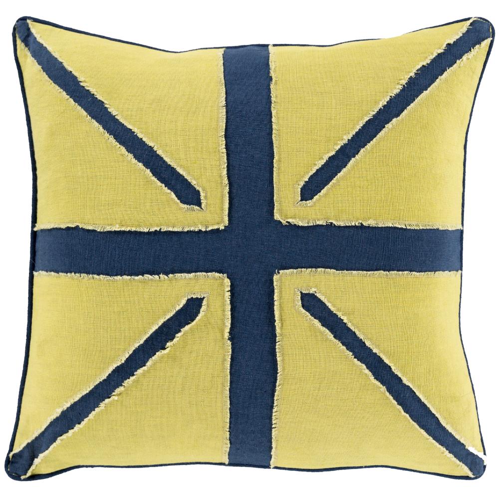 Livabliss LF001-1818 Linen Flag LF-001 18"L x 18"W Accent Pillow in Navy