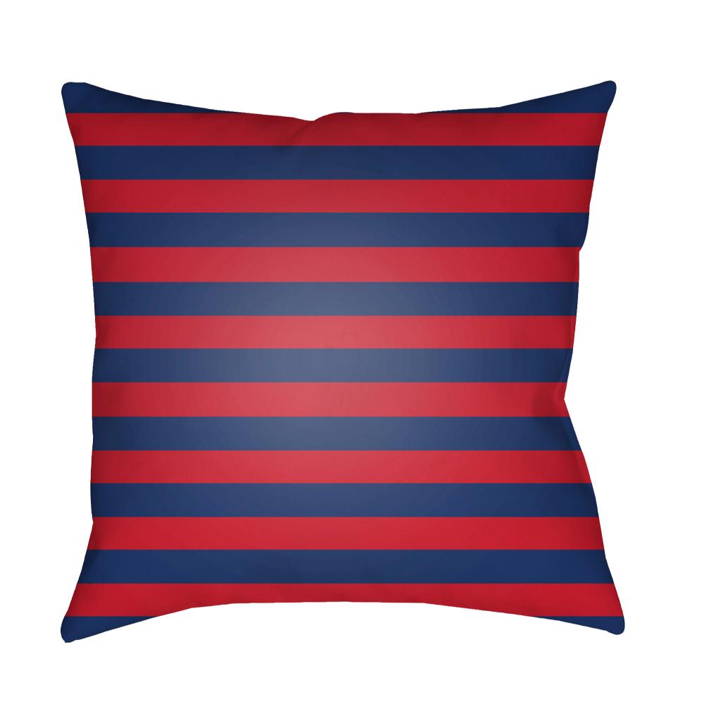 Livabliss LIL059-1818 Prepster Stripe LIL-059 18"L x 18"W Accent Pillow in Marine Blue