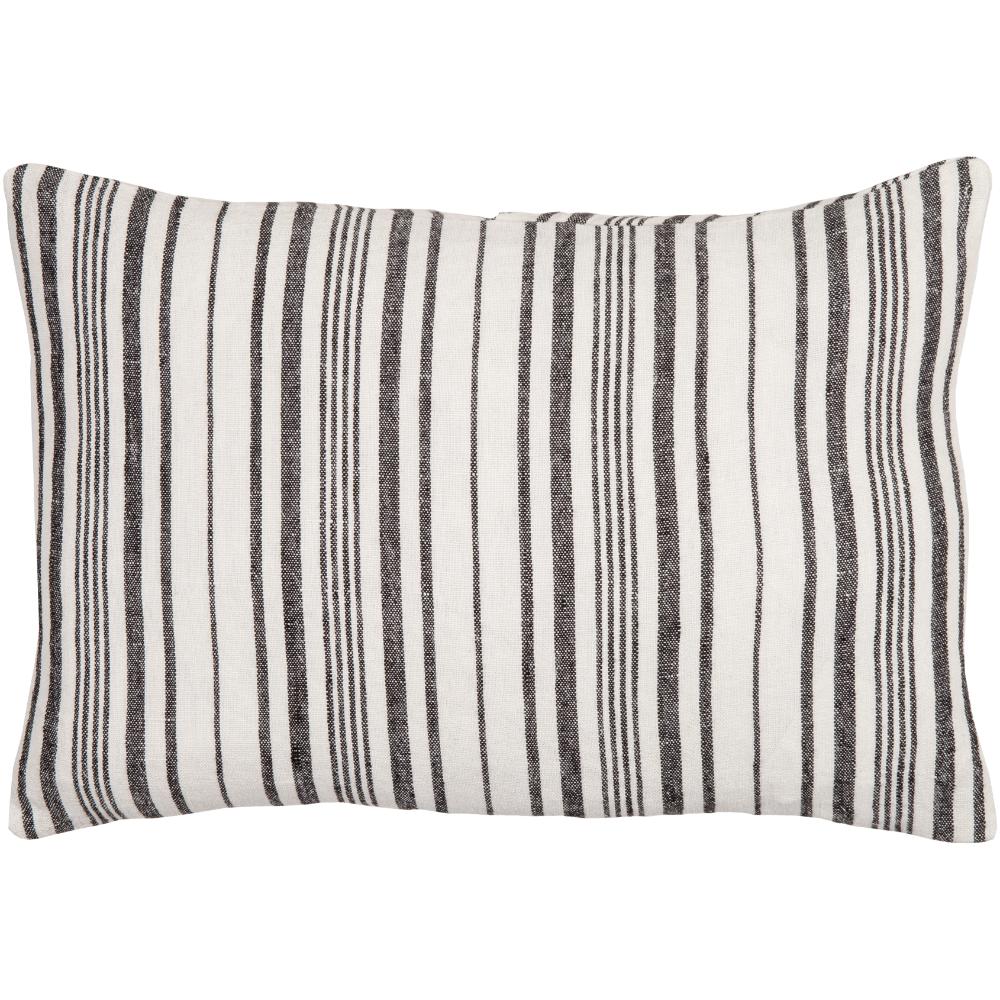 Livabliss LNB002-1320 Linen Stripe Buttoned LNB-002 13"L x 20"W Lumbar Pillow in Cream