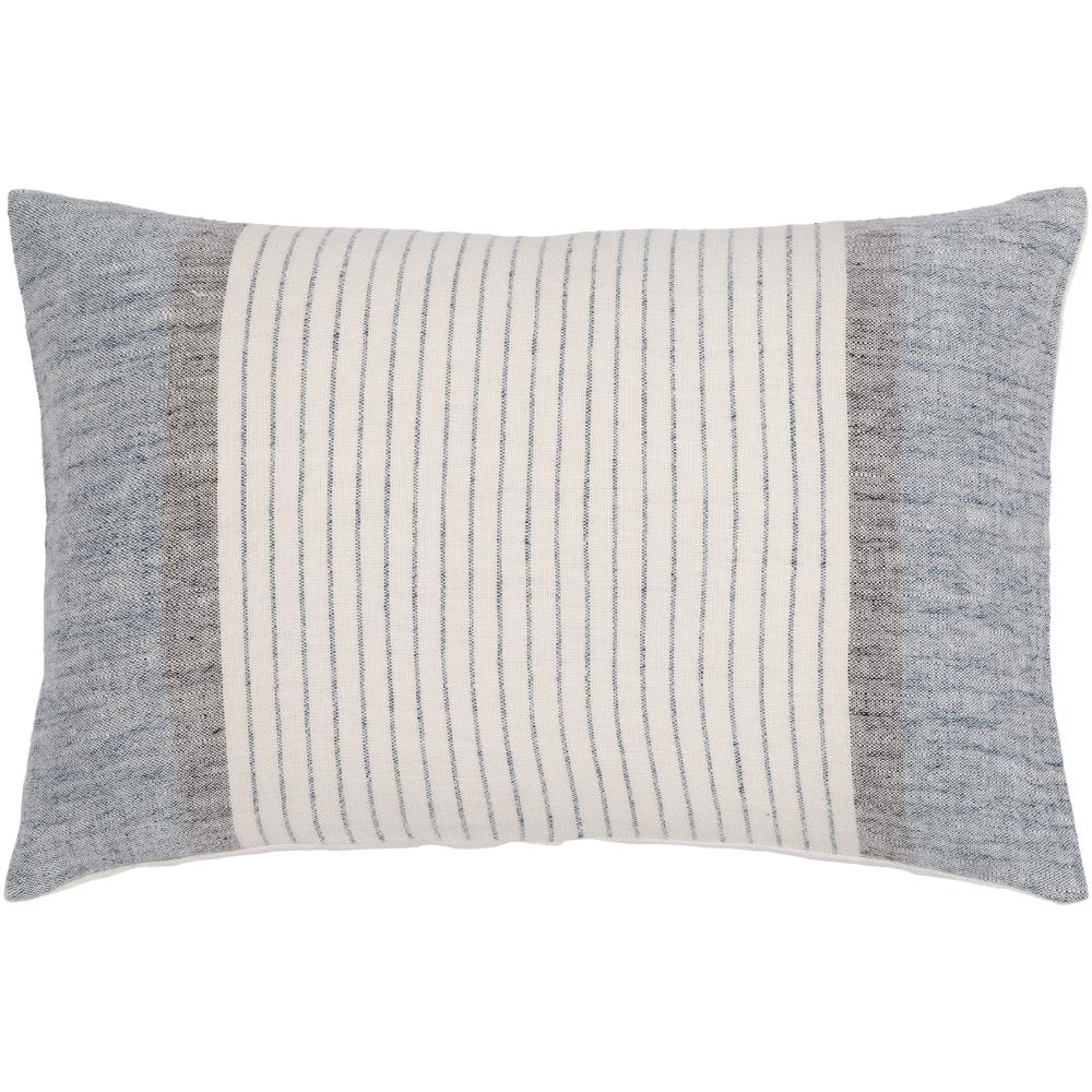 Livabliss LNB004-1320 Linen Stripe Buttoned LNB-004 13"L x 20"W Lumbar Pillow in Cream