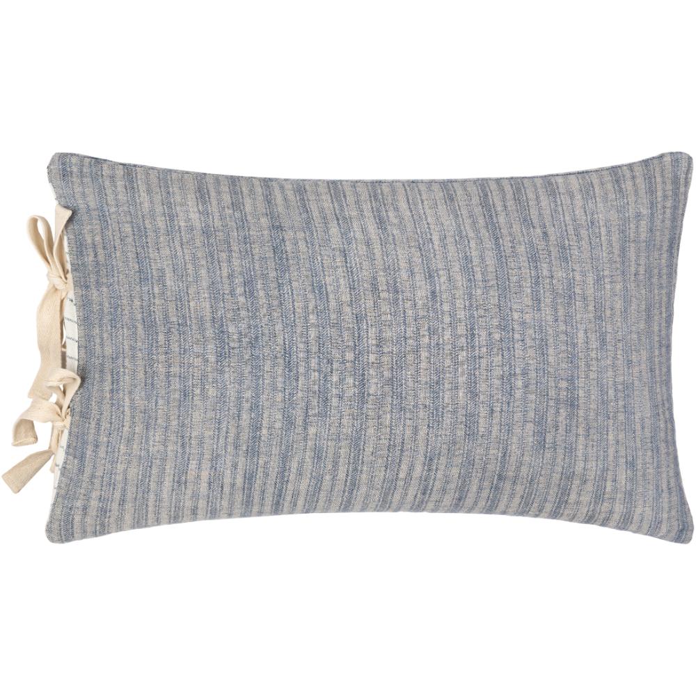 Livabliss LNT001-1320 Linen Stripe Ties LNT-001 13"L x 20"W Lumbar Pillow in Blue