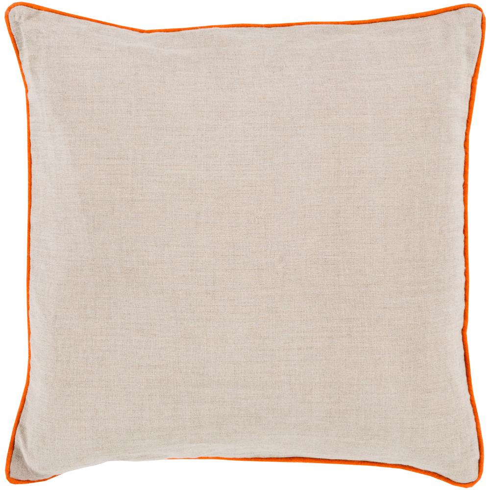 Livabliss LP001-2020 Linen Piped LP-001 20"L x 20"W Accent Pillow in Taupe