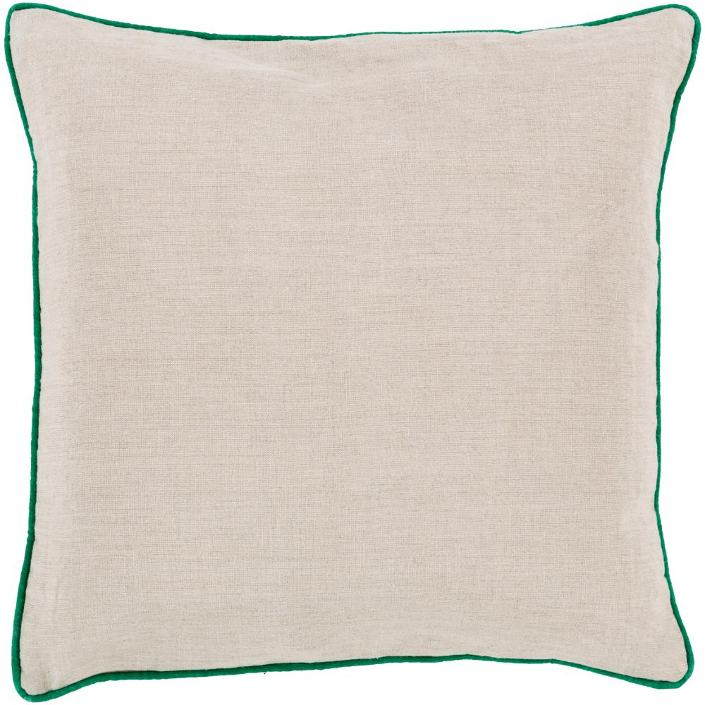 Livabliss LP002-1818 Linen Piped LP-002 18"L x 18"W Accent Pillow in Emerald