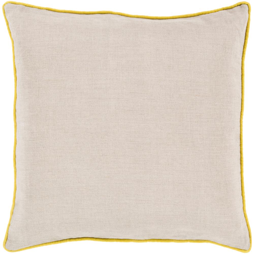 Livabliss LP003-2222 Linen Piped LP-003 22"L x 22"W Accent Pillow in Yellow