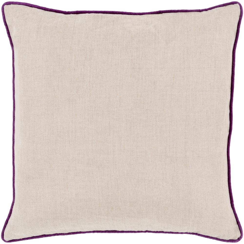 Livabliss LP007-1818 Linen Piped LP-007 18"L x 18"W Accent Pillow in Purple