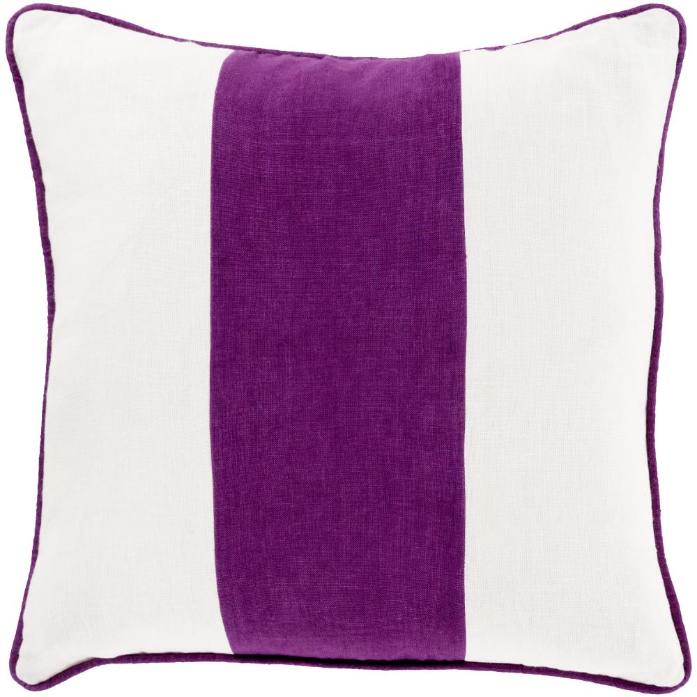 Livabliss LS002-1818 Linen Stripe LS-002 18"L x 18"W Accent Pillow in Medium Purple