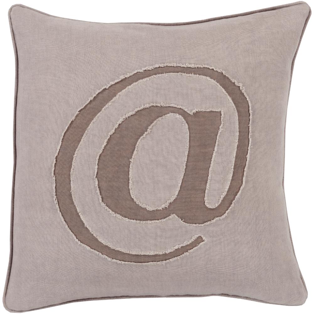 Livabliss LX003-1818 Linen Text LX-003 18"L x 18"W Accent Pillow in Charcoal