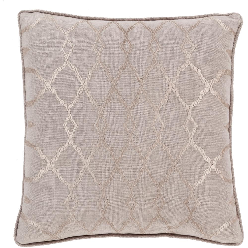 Livabliss LY005-1818 Lydia LY-005 18"L x 18"W Accent Pillow in Taupe