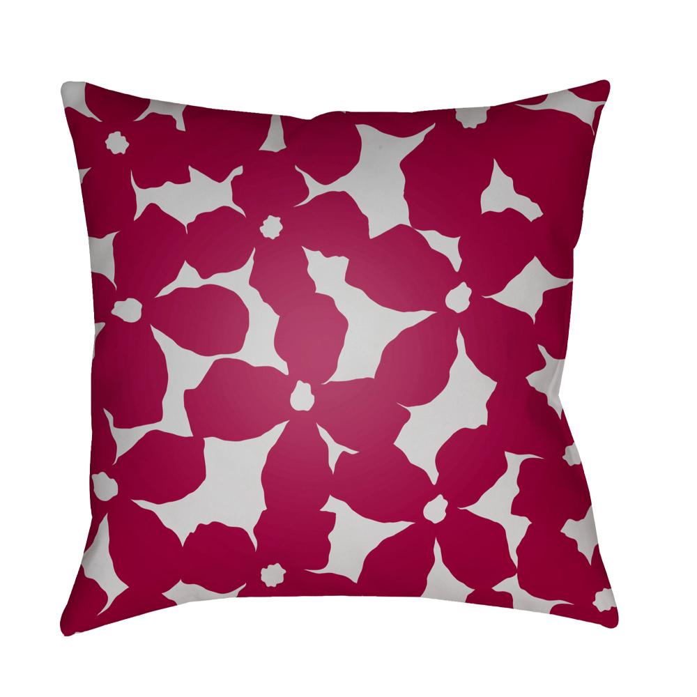 Livabliss MF004-1818 Moody Floral MF-004 18"L x 18"W Accent Pillow in Red