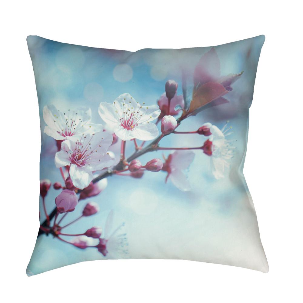Livabliss MF007-1818 Moody Floral MF-007 18"L x 18"W Accent Pillow in Ice Blue