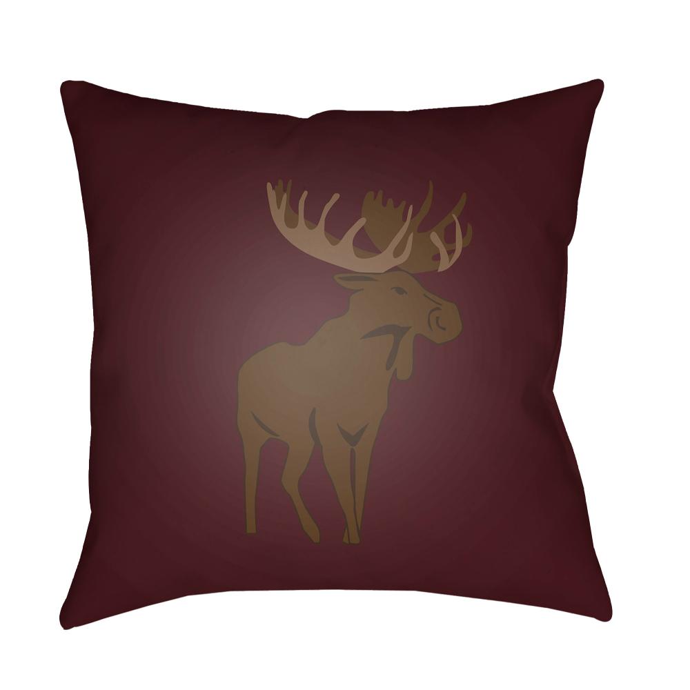 Livabliss MOO003-1818 Moose MOO-003 18"L x 18"W Accent Pillow in Chocolate