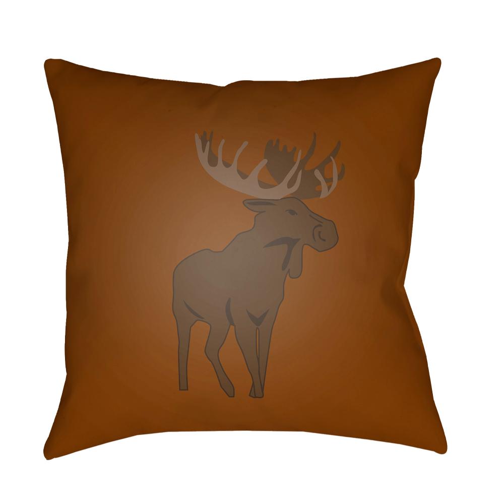 Livabliss MOO004-1818 Moose MOO-004 18"L x 18"W Accent Pillow in Dark Brown