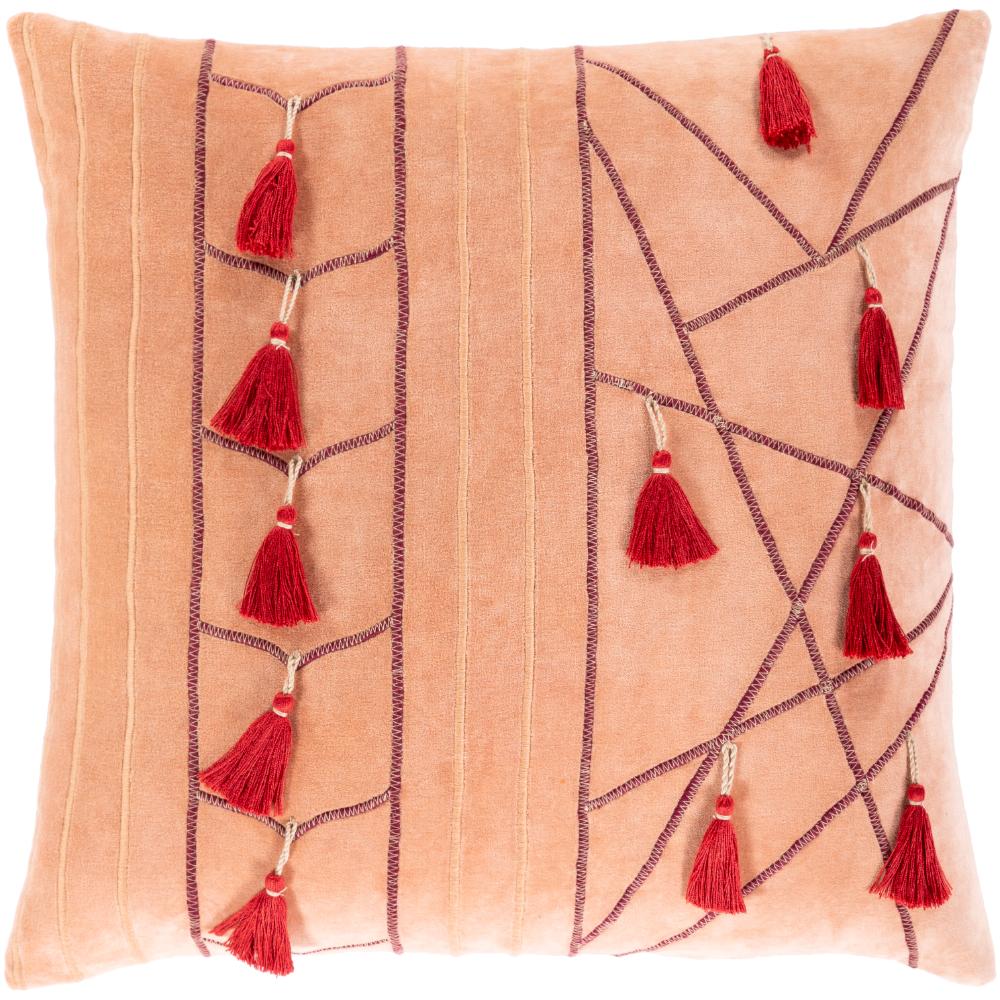 Livabliss MOR001-2020 Moira MOR-001 20"L x 20"W Accent Pillow in Dusty Coral