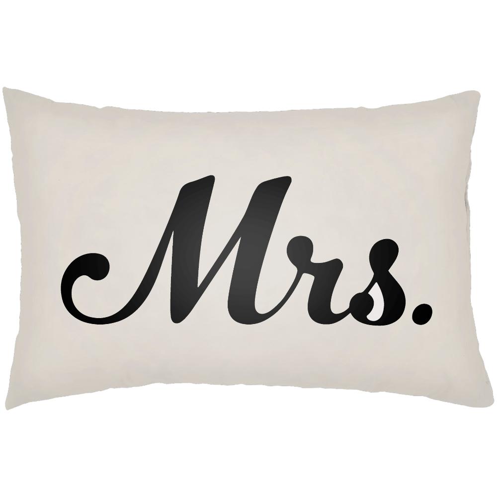 Livabliss MRSS001-1422 Mr & Mrs MRSS-001 14"L x 22"W Lumbar Pillow in Ivory