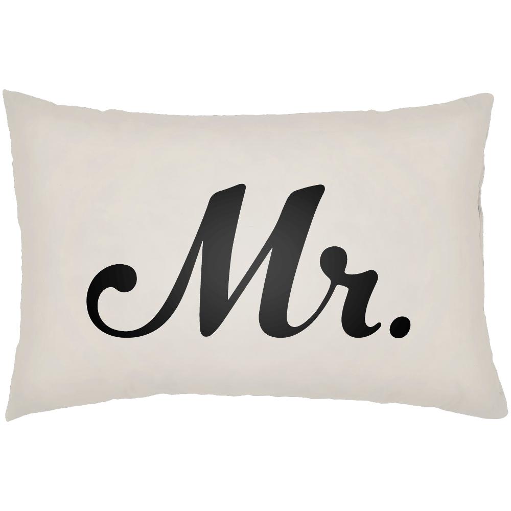 Livabliss MRSS005-1422 Mr & Mrs MRSS-005 14"L x 22"W Lumbar Pillow in Ivory