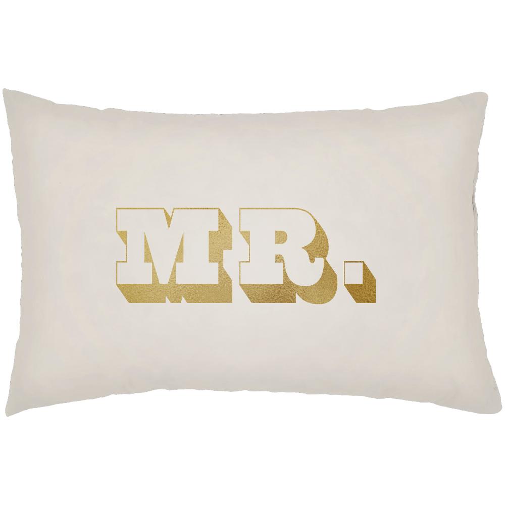 Livabliss MRSS006-1422 Mr & Mrs MRSS-006 14"L x 22"W Lumbar Pillow in Ivory