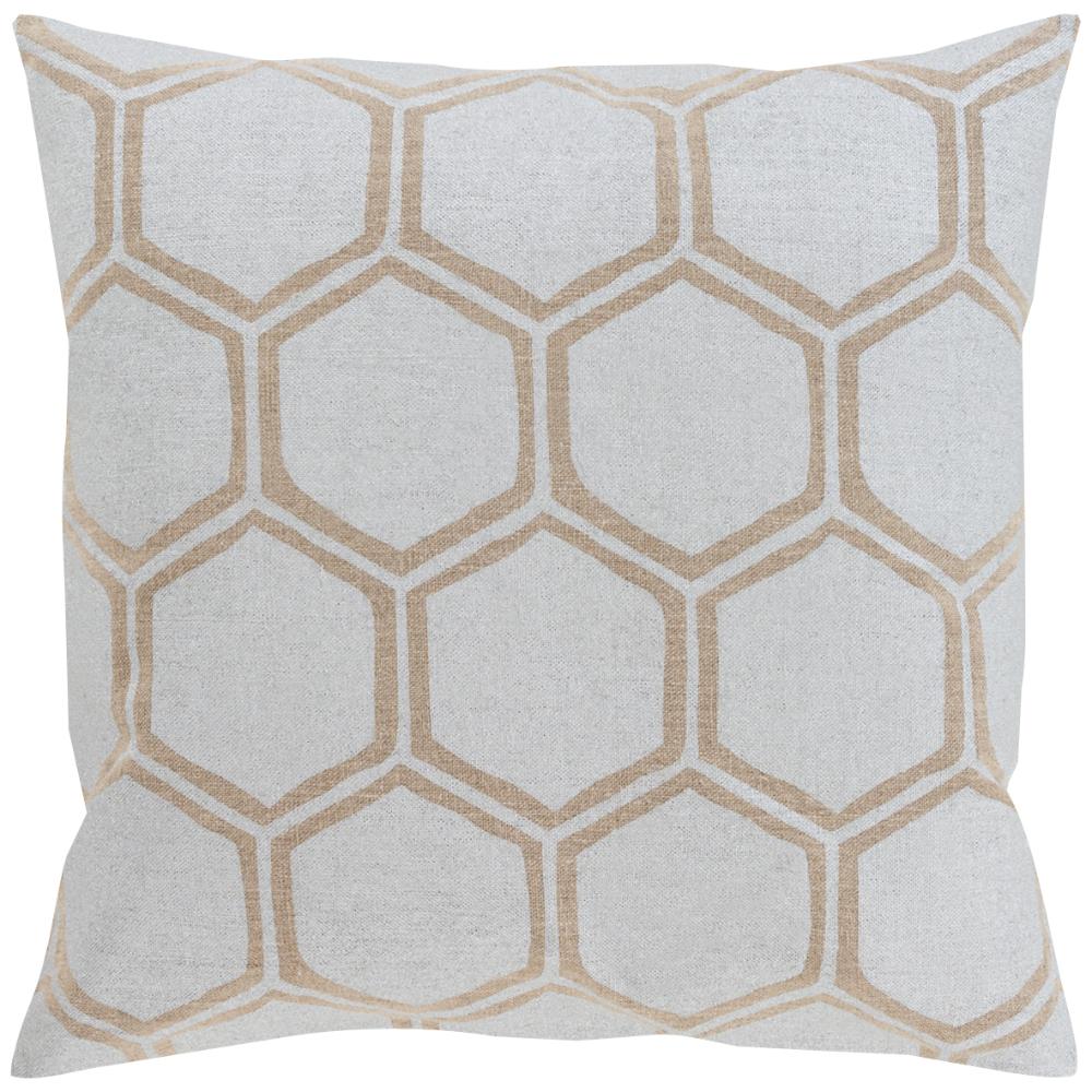 Livabliss MS003-2020 Metallic Stamped MS-003 20"L x 20"W Accent Pillow in Light Slate