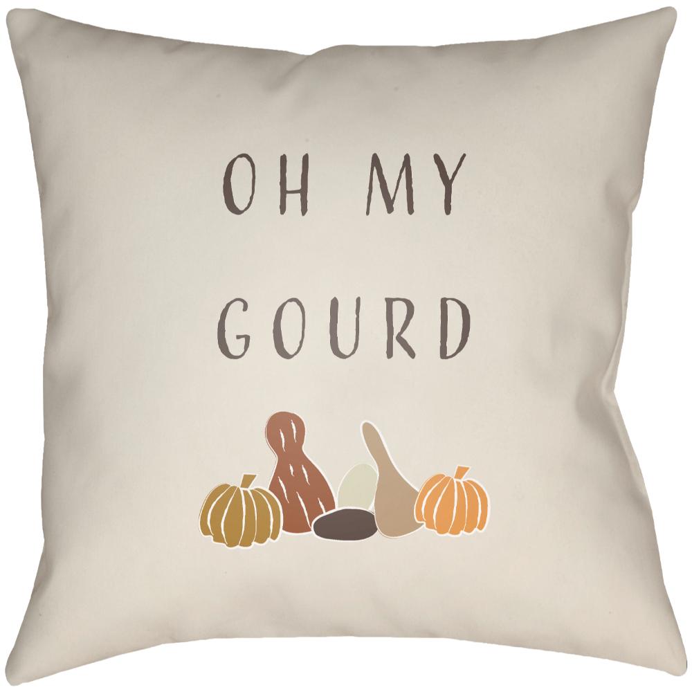 Livabliss OMG001-1616 Oh My Gourd OMG-001 16"L x 16"W Accent Pillow in Beige