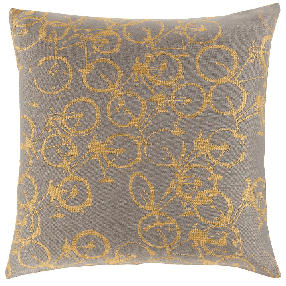 Livabliss PDP002-1818 Pedal Power PDP-002 18"L x 18"W Accent Pillow in Mustard