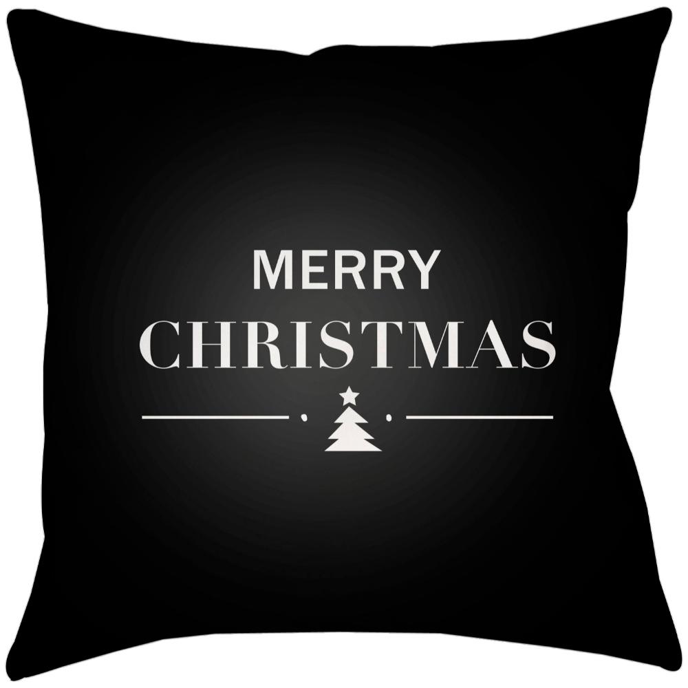 Livabliss PHDMH001-1616 Merry Holiday PHDMH-001 16"L x 16"W Accent Pillow in Jet Black