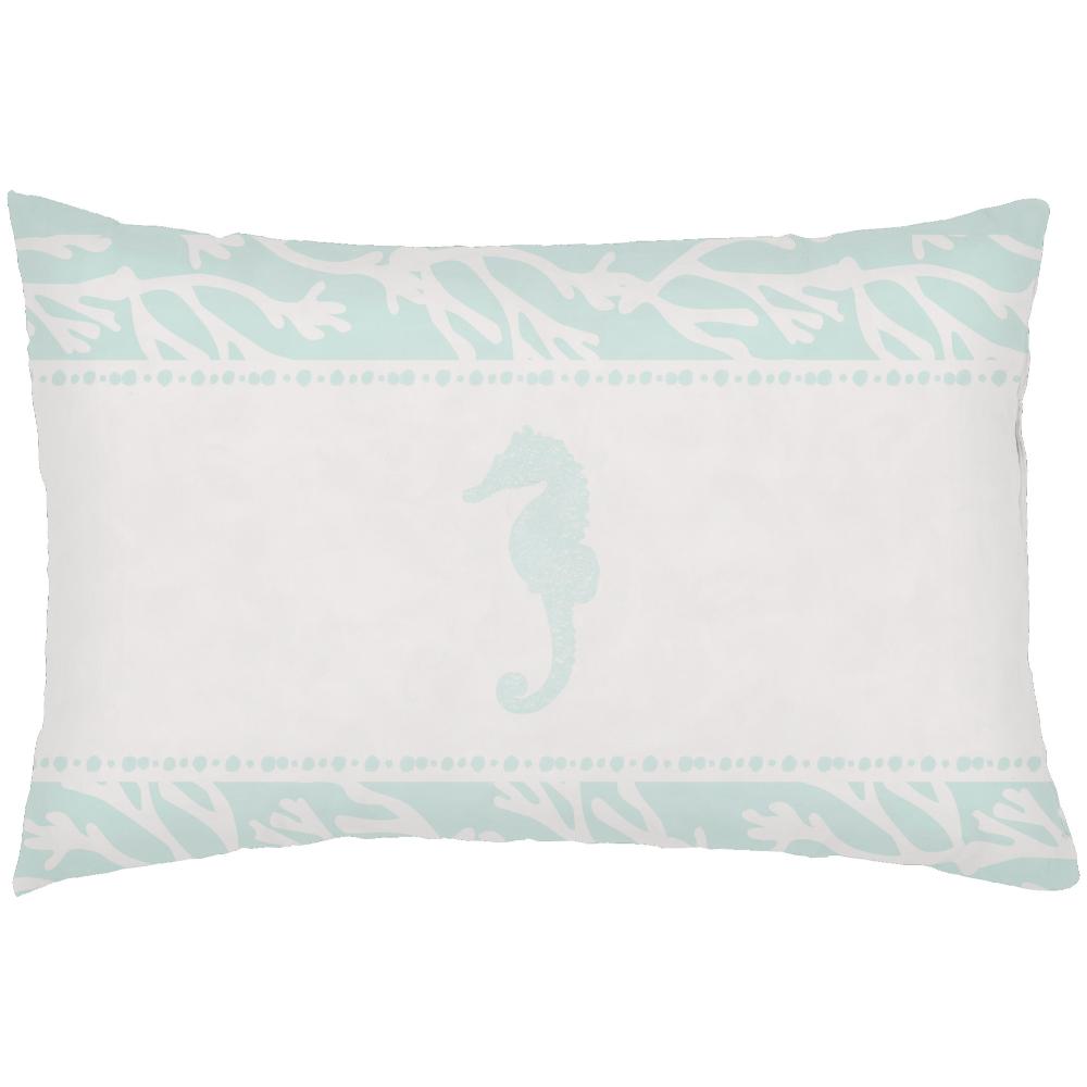 Livabliss PHDSH001-1424 Seasalt & Seahorses PHDSH-001 14"L x 24"W Lumbar Pillow in Off-White