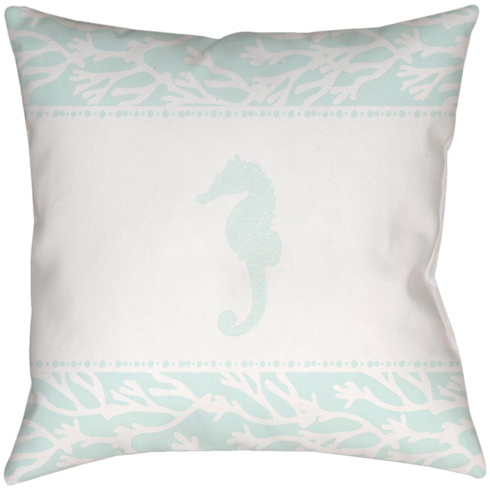 Livabliss PHDSH001-1616 Seasalt & Seahorses PHDSH-001 16"L x 16"W Accent Pillow in Off-White