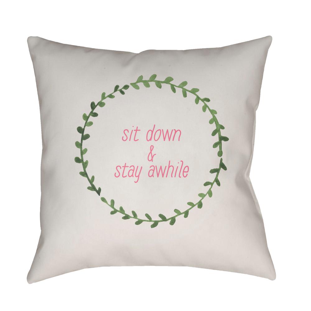 Livabliss QTE058-1818 Stay Awhile QTE-058 18"L x 18"W Accent Pillow in Light Grey