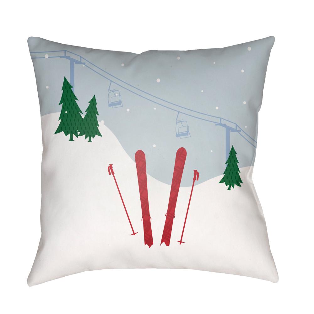 Livabliss SKI010-1818 Set Of Skis SKI-010 18"L x 18"W Accent Pillow in Off-White