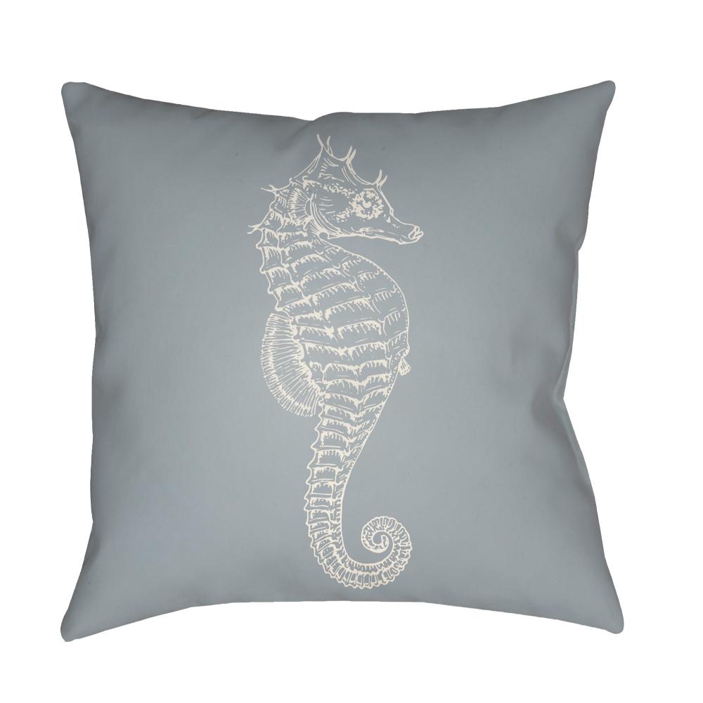 Livabliss SOL058-1818 Seahorse SOL-058 18"L x 18"W Accent Pillow in Pewter
