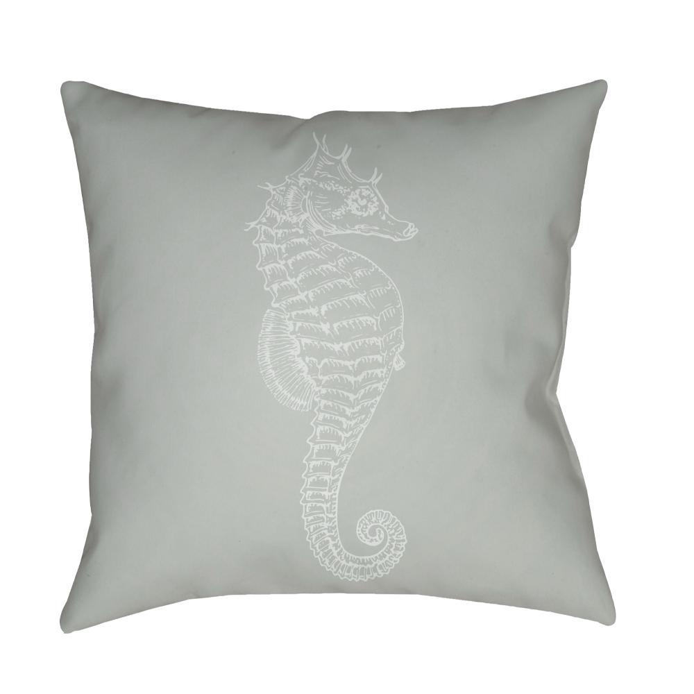 Livabliss SOL059-1818 Seahorse SOL-059 18"L x 18"W Accent Pillow in Sterling Grey