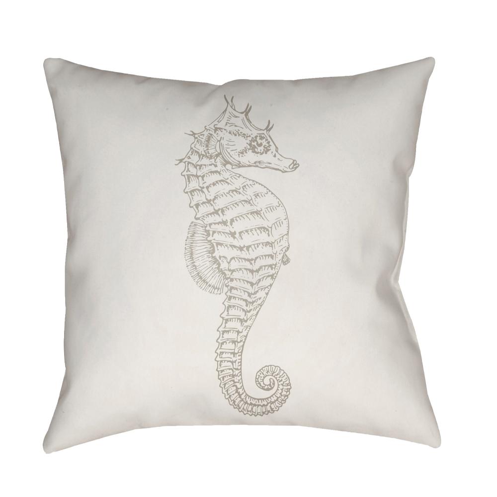 Livabliss SOL060-1818 Seahorse SOL-060 18"L x 18"W Accent Pillow in Light Silver