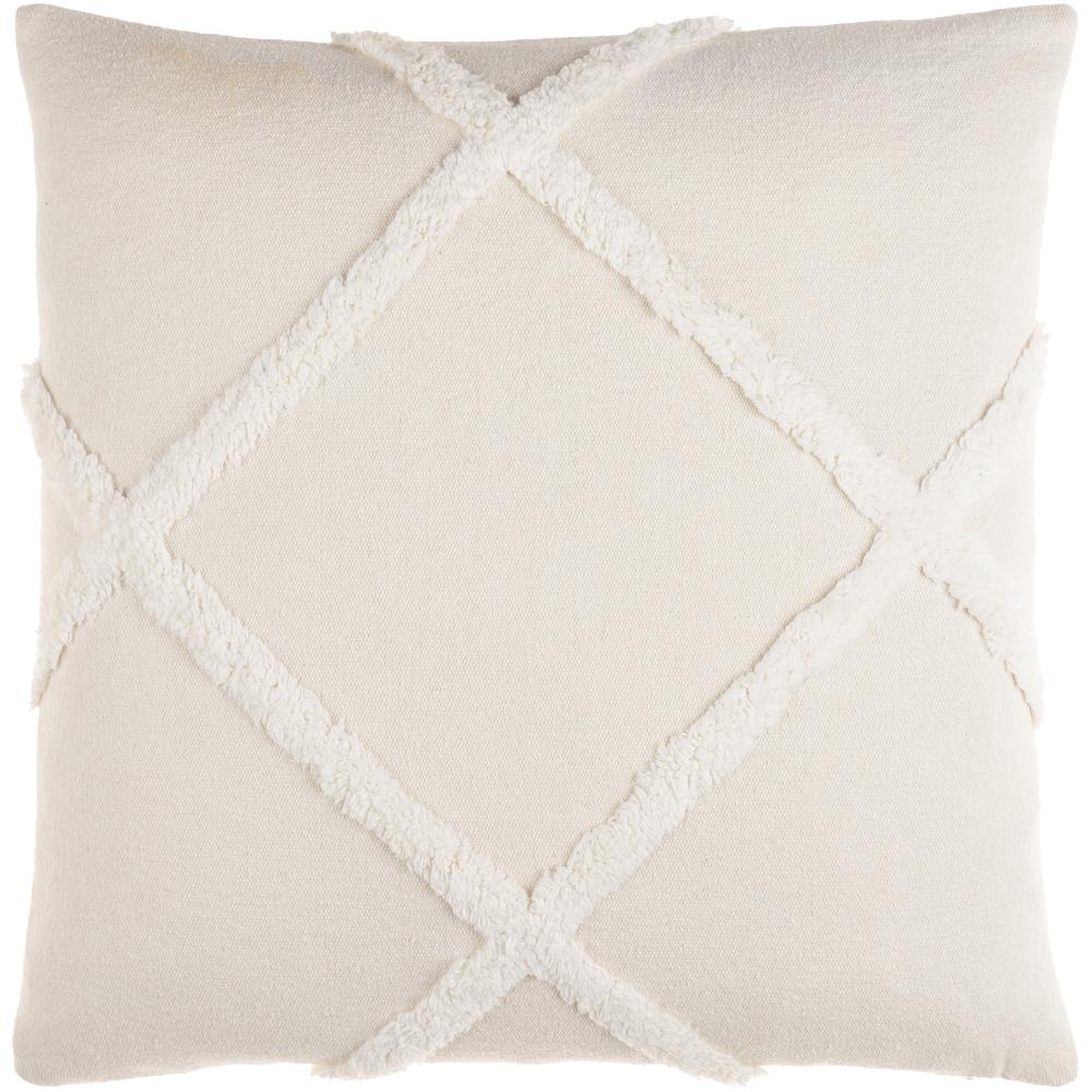 Livabliss SRH001-1818 Sarah SRH-001 18"L x 18"W Accent Pillow in Cream