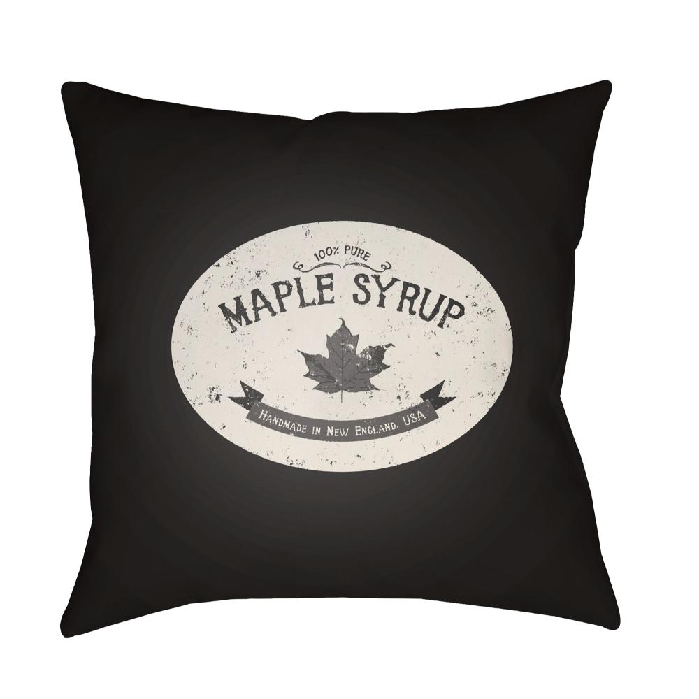 Livabliss SYRP002-1818 Maple Syrup SYRP-002 18"L x 18"W Accent Pillow in Black