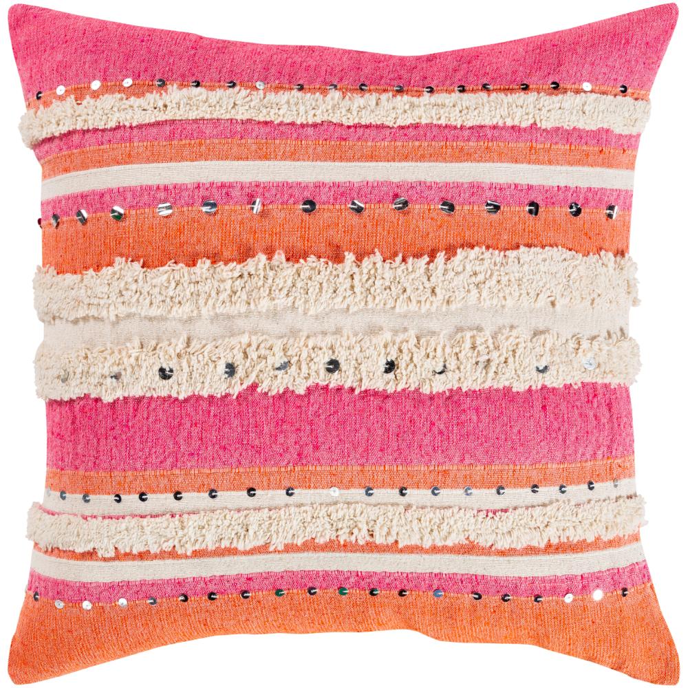 Livabliss TMA002-1818 Temara TMA-002 18"L x 18"W Accent Pillow in Pink